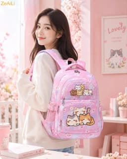 Cute Cat Dog Themed Casual Waterproof Women Backpack Female Travel Bag Backpacks Schoolbag for Teenage Girls Bookbag Mochila