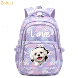 Cute Cat Dog Themed Casual Waterproof Women Backpack Female Travel Bag Backpacks Schoolbag for Teenage Girls Bookbag Mochila