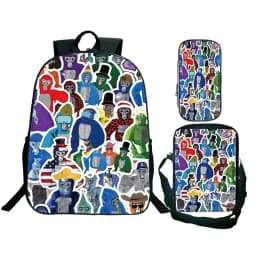 Game Gorilla Tag Print Backpack with Shoulder Bag Pencil Case Boys Funny Cartoon Schoolbag Waterproof Children Boolbag 3Pcs Set