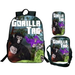 Game Gorilla Tag Print Backpack with Shoulder Bag Pencil Case Boys Funny Cartoon Schoolbag Waterproof Children Boolbag 3Pcs Set