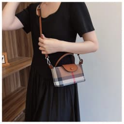 1pcs PU Flap Button Mini Shoulder Bag With Adjustable Strap Crossbody Purse