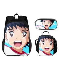 Captain Tsubasa 3pcs Set Backpack Pen Bag ice Bag Durable Trendy Versatile School Boy and Girl Birthday Best Gift