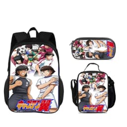 Captain Tsubasa 3pcs Set Backpack Pen Bag ice Bag Durable Trendy Versatile School Boy and Girl Birthday Best Gift