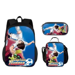 Captain Tsubasa 3pcs Set Backpack Pen Bag ice Bag Durable Trendy Versatile School Boy and Girl Birthday Best Gift