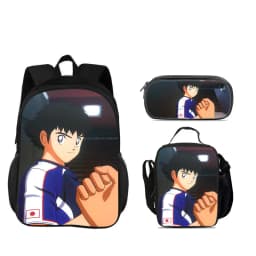 Captain Tsubasa 3pcs Set Backpack Pen Bag ice Bag Durable Trendy Versatile School Boy and Girl Birthday Best Gift
