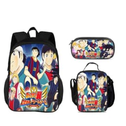 Captain Tsubasa 3pcs Set Backpack Pen Bag ice Bag Durable Trendy Versatile School Boy and Girl Birthday Best Gift