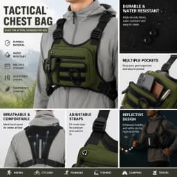 Men's Vest Outdoor Tactical MOLLE Chest Bag Chest Pack for Cycling Bags Running Front Chest Bag EDC Sports Vest Bag
