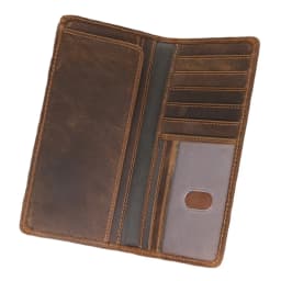 Men's Crazy Horse Leather Long Wallet Head Layer Leather Leather Retro Card Bag Multi Functional