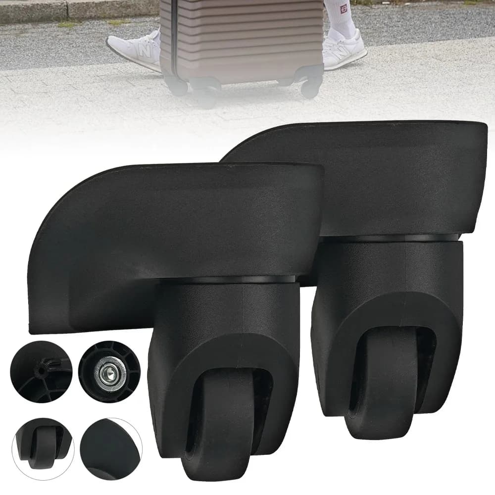 Set of 4 Luggage Casters 360 Degree Swivel Double Bearing Quiet Replacement Wheels Left & Right Universal Caster Bag DIY Repair
