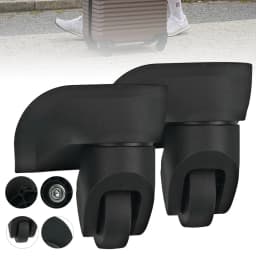 Set of 4 Luggage Casters 360 Degree Swivel Double Bearing Quiet Replacement Wheels Left & Right Universal Caster Bag DIY Repair