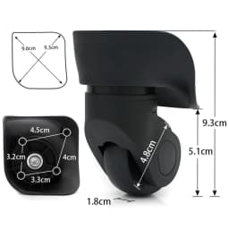 Set of 4 Luggage Casters 360 Degree Swivel Double Bearing Quiet Replacement Wheels Left & Right Universal Caster Bag DIY Repair