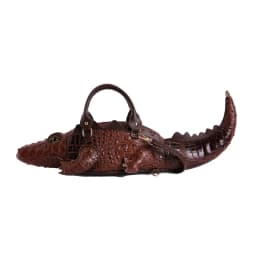 Realistic Alligator Novelty Handbag Glossy Croc Print PU Multi Carry Design Unique Animal Crossbody Bag Street Party & Cosplay
