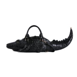 Realistic Alligator Novelty Handbag Glossy Croc Print PU Multi Carry Design Unique Animal Crossbody Bag Street Party & Cosplay