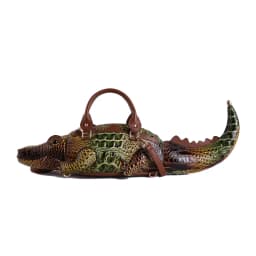 Realistic Alligator Novelty Handbag Glossy Croc Print PU Multi Carry Design Unique Animal Crossbody Bag Street Party & Cosplay