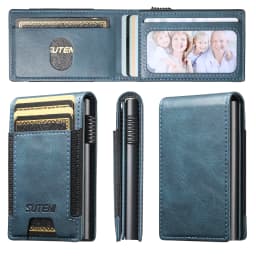 SUTENI Faux Leather For Men Wallet Card Slot Wallet Flip Cover Card Box Pressing The Button Automatically Ejects The Card