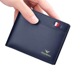 WILLIAMPOLO Men Leather Wallets Small Money Purses Design Dollar Price Top Men Thin Wallet Business Short Wallet For Men