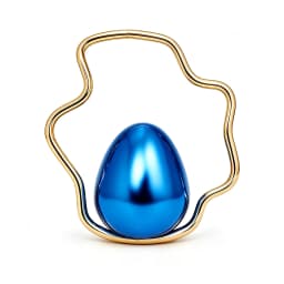 Egg Shape Wave Metal Ring Handle Evening Clutch Bag Fashion Banquet Party Handbag Elegant Wedding Purse Designer Chic Wristlet