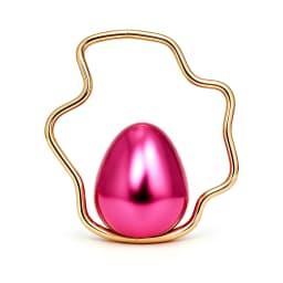 Egg Shape Wave Metal Ring Handle Evening Clutch Bag Fashion Banquet Party Handbag Elegant Wedding Purse Designer Chic Wristlet
