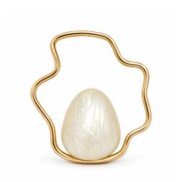 Egg Shape Wave Metal Ring Handle Evening Clutch Bag Fashion Banquet Party Handbag Elegant Wedding Purse Designer Chic Wristlet