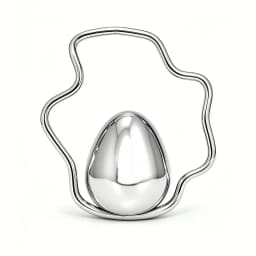 Egg Shape Wave Metal Ring Handle Evening Clutch Bag Fashion Banquet Party Handbag Elegant Wedding Purse Designer Chic Wristlet