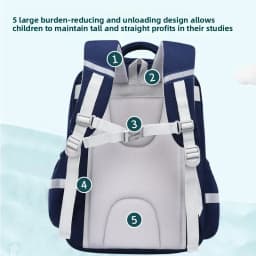 Kids School Backpack for Grade 1 6 Boys Girls Lightweight Oxford Fabric Waterproof Durable Bookbag with Ergonomic Design