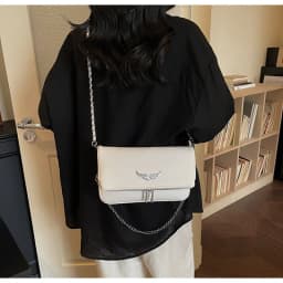 2026 Golden Classic Wing Design Small Square Bag, European American Fashion Versatile Underarm Bag, Women Single Shoulder Crossb