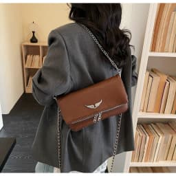 2026 Golden Classic Wing Design Small Square Bag, European American Fashion Versatile Underarm Bag, Women Single Shoulder Crossb