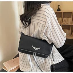 2026 Golden Classic Wing Design Small Square Bag, European American Fashion Versatile Underarm Bag, Women Single Shoulder Crossb