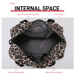 Leopard Printing Travel Bag Large Capacity Sports Gym Bag With Independent Shoe Compartment Weekend Overnight Duffel Bag