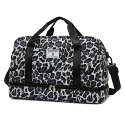 Leopard Printing Travel Bag Large Capacity Sports Gym Bag With Independent Shoe Compartment Weekend Overnight Duffel Bag