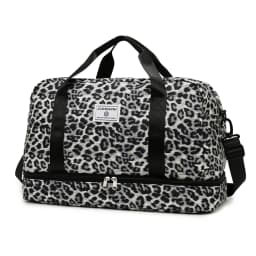 Leopard Printing Travel Bag Large Capacity Sports Gym Bag With Independent Shoe Compartment Weekend Overnight Duffel Bag