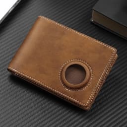 GERUOLA Men's Slim RFID Blocking Carbon Fiber Wallet with Apple AirTag Holder - Bifold Minimalist Card Holder, Front Pocket & Sc