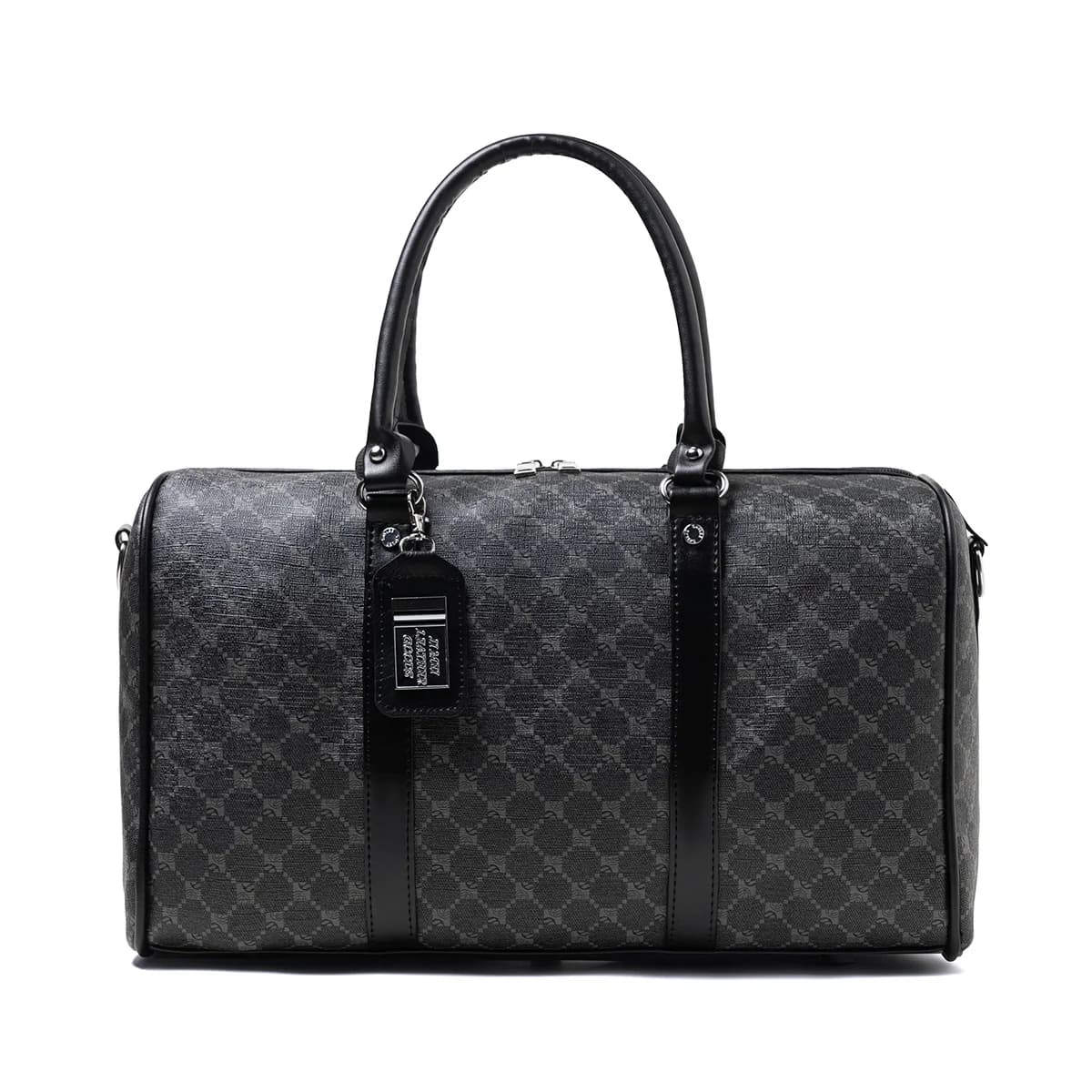 Black Large-Capacity Men's Zipper Travel Bag, Dual Handles with Wide Shoulder Straps for Ease of Use, Waterproof, Wear-Resistant, Durable, Easy-To-Clean Fabric Suitable for Travel, Business Trips, Gym Use, Can Carry Shoes, Clothes, Water Bottles, Books, Suitable for Various Occasions, Understated and Elegant Circular Pattern, Suitable for All Seasons, Practical and Versatile, Can Be Carried on Airplanes