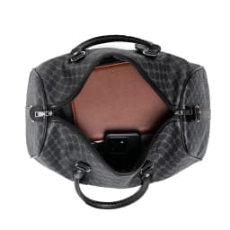 Black Large-Capacity Men's Zipper Travel Bag, Dual Handles with Wide Shoulder Straps for Ease of Use, Waterproof, Wear-Resistant, Durable, Easy-To-Clean Fabric Suitable for Travel, Business Trips, Gym Use, Can Carry Shoes, Clothes, Water Bottles, Books, Suitable for Various Occasions, Understated and Elegant Circular Pattern, Suitable for All Seasons, Practical and Versatile, Can Be Carried on Airplanes