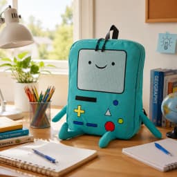 14 Inch Large Capacity 3D Robot Cartoon Canvas Backpack Kawaii Unisex Student School Bag with Breathable Back Panel