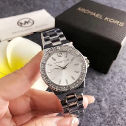 Michael Kors Fashion Luxury Women's Watch Bag MK Classic Stainless Steel Quartz Exquisite Compact Watch Wallet Girl Gift