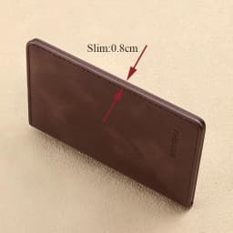 Simple Design Men Card Holder Purse Vertical Slim Money Clip Genuine Leather Wallet for Men Anti RFID