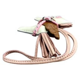 Soft Genuine Sheepskin Pegasus Pony Charm with Crocodile-Embossed Wings And Detachable Rivet Rope Accents Premium Gift Accessory