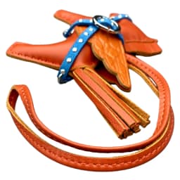 Soft Genuine Sheepskin Pegasus Pony Charm with Crocodile-Embossed Wings And Detachable Rivet Rope Accents Premium Gift Accessory