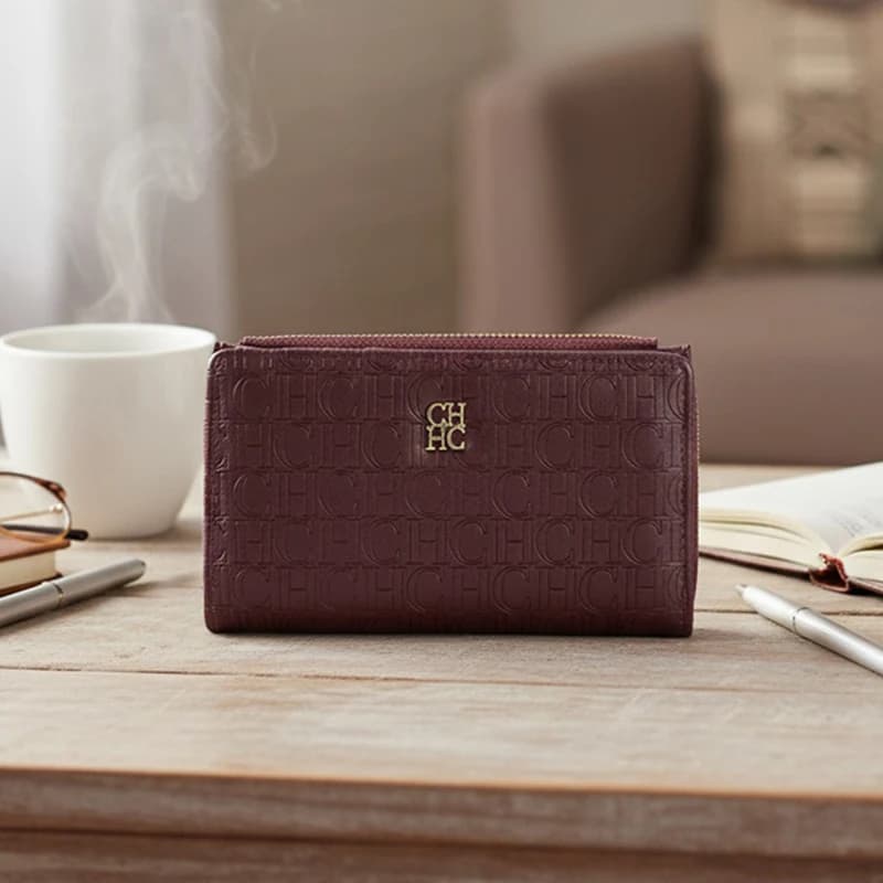 CH Leather Printed Short Women's Wallet Solid Color Versatile Autumn/Winter Luxury 2025 New Multi Scene Available Coin Card Bag