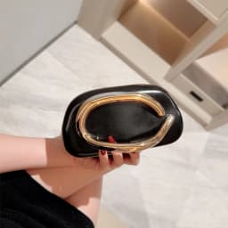 Gold Metal Closure Box Clutch Bag Women Evening Wedding Party Cute Purse Bag Handbag Dark Red Beige 2025 Spring New Fashion Ins