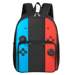 GamePad Pattern Square Front Pocket Backpack for Boy and Girls Best Gifts 2D Flat Cartoon SchoolBags for Children
