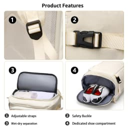 Travel Backpack Large Capacity Travel Compartment Backpack Women's Lightweight Business Trip Men's Multi-Functional Computer Bag