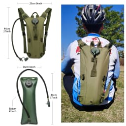Tactical Water Hydration Pack - Military Class Camel Backpack with 3L Leakproof Water Bladder for Running, Jogging, Cycling
