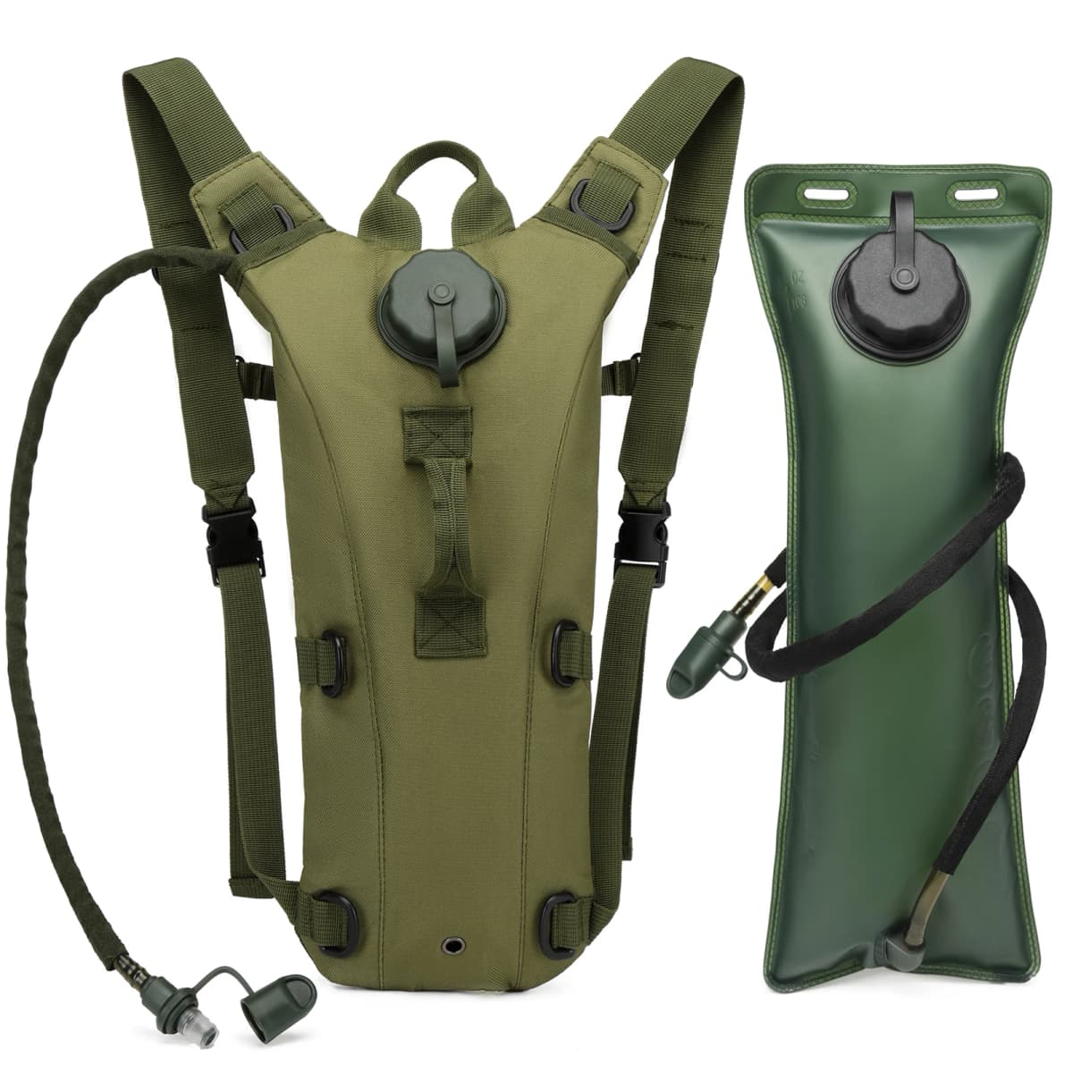 Tactical Water Hydration Pack - Military Class Camel Backpack with 3L Leakproof Water Bladder for Running, Jogging, Cycling