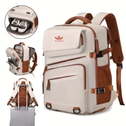 ZUOKEDISI Airlines Approved 15.6-inch Laptop Travel Backpack with Shoe Box and Luggage Strap, Hiking Backpack