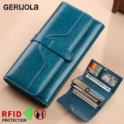 RFID Anti-Theft Brush New Three Fold Multi Fold Genuine Leather Cowhide Wallet Multifunctional Anti Tamper Magnetic Card Bag Sho