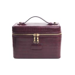 Customized Name PU Leather Crocodile-Patterned Multi-Zone Storage Large Capacity Portable Travel Handbag Makeup Bag Toiletry Bag