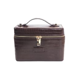 Customized Name PU Leather Crocodile-Patterned Multi-Zone Storage Large Capacity Portable Travel Handbag Makeup Bag Toiletry Bag
