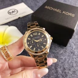 Michael Kors Women's Fashion New Light Luxury Commuter Watch Bag MK Three Eyes Casual Girl Exquisite Gift Wallet
